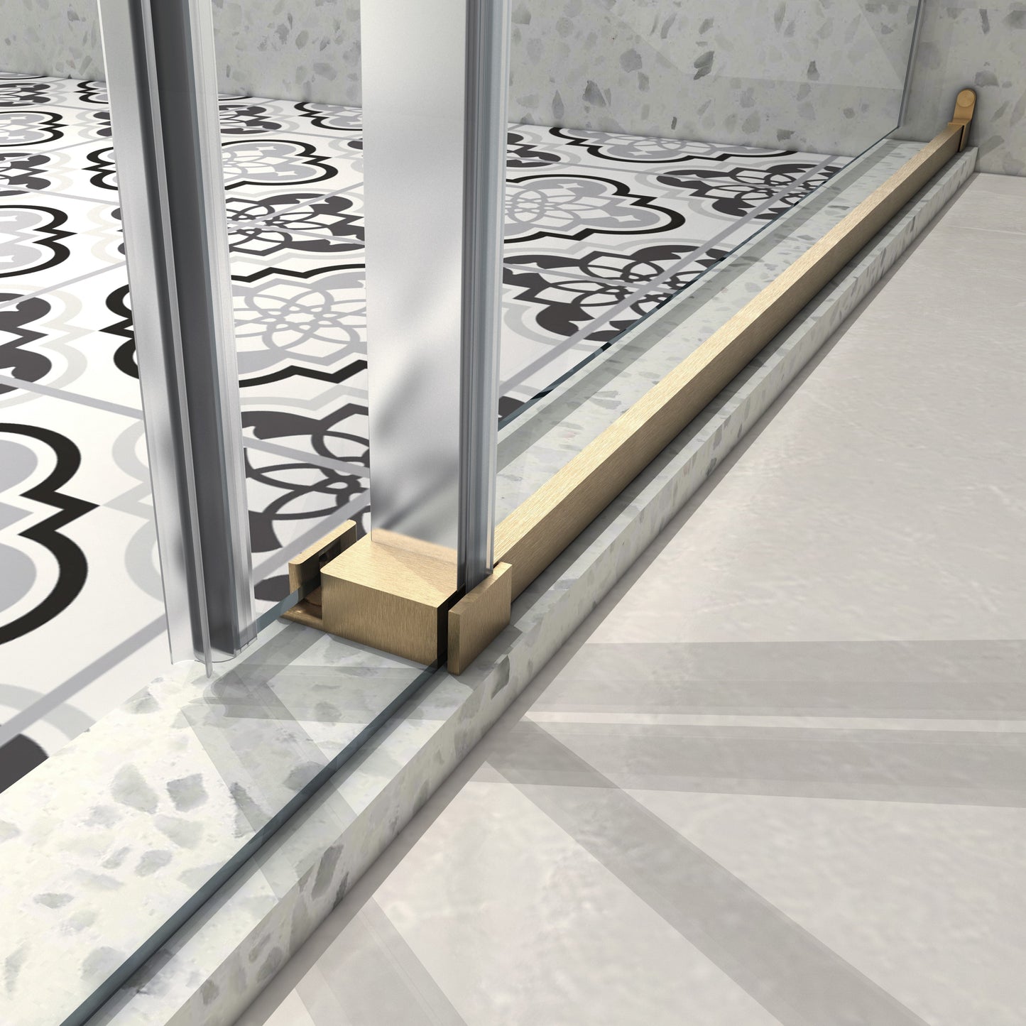6076 Brushed Shower Door
