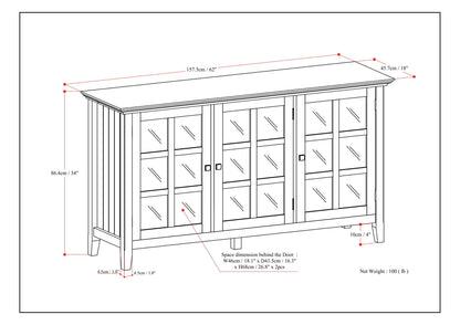 Acadian - Wide Storage Cabinet Handcrafted