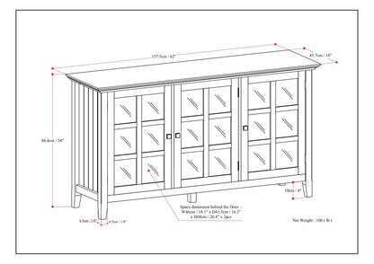 Acadian - Wide Storage Cabinet Handcrafted