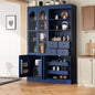 TOPMAX Freestanding Buffet With Hutch - Tall Kitchen Pantry Cabinet