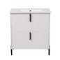 Bathroom Vanity With Ceramic Sink, Fluted Design