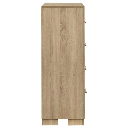 Arielle 4-drawer Bedroom Chest of Drawers Light Oak