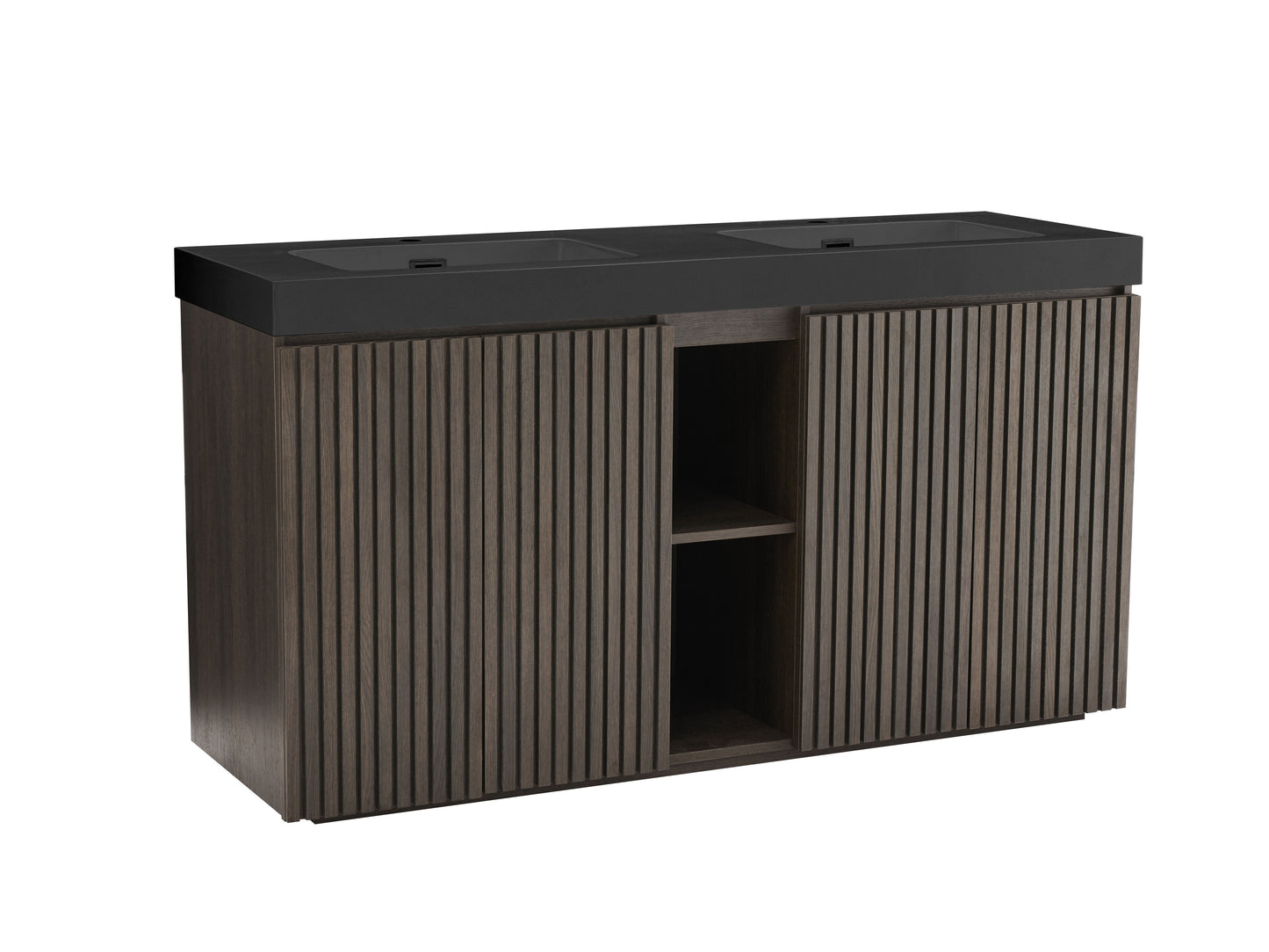 Galan 60" Smoked Oak Bathroom Vanity