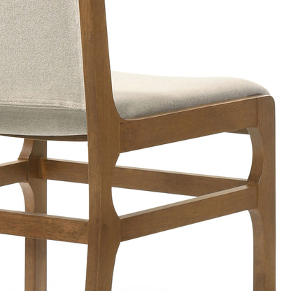 Contemporary Dining Chair Set Upholstered Fabric With Rubberwood Frame