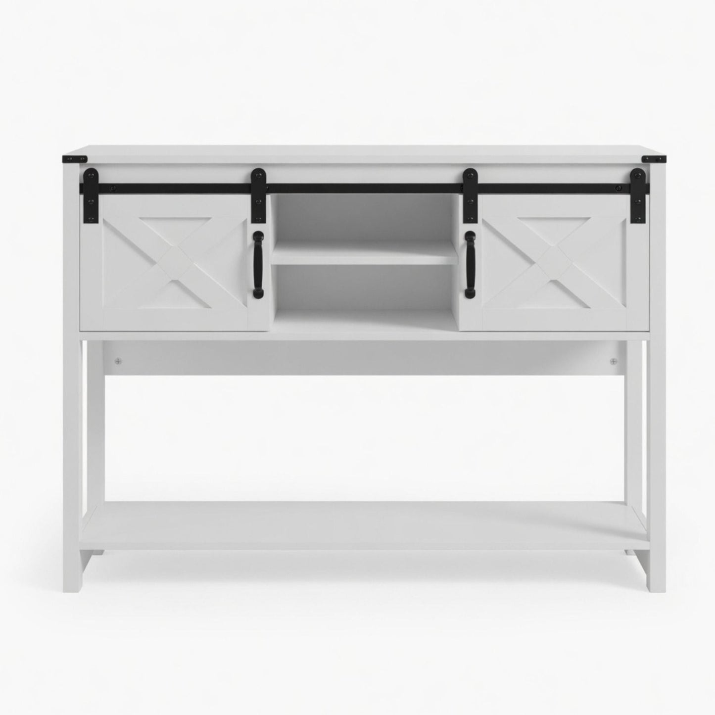Farmhouse Entryway Table With Sliding Barn Door