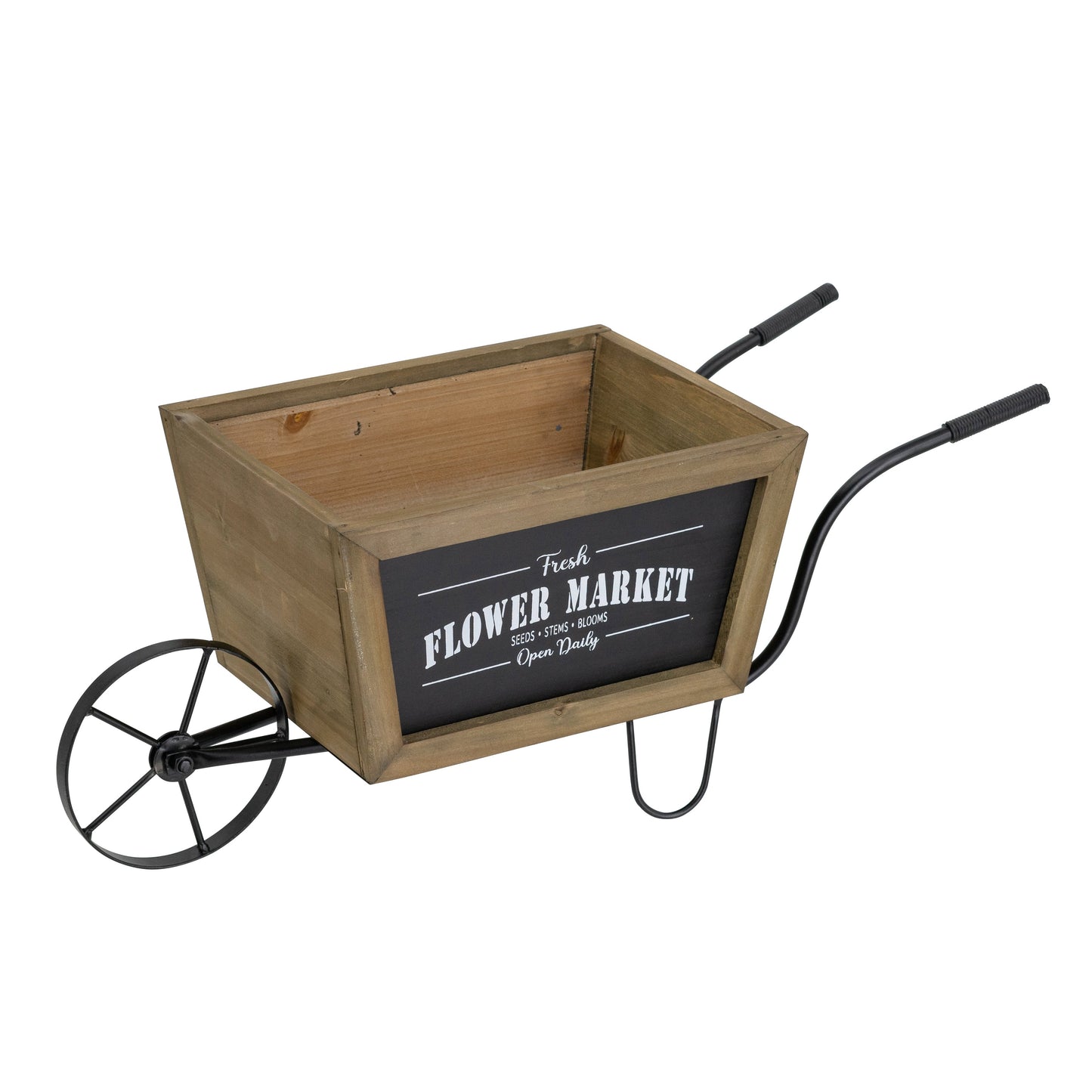 Farmhouse Wheelbarrow Planter with Flower Market Sign