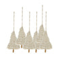 Fringes Embellished Tree Shape Ornament Set of 6