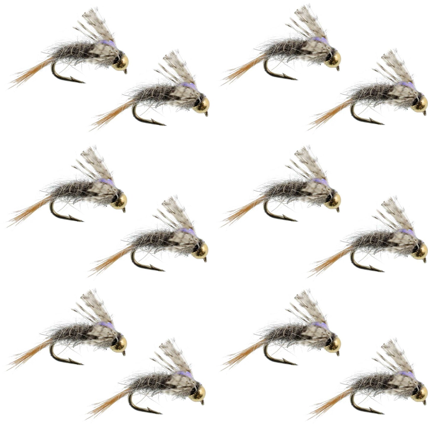 Barrs Baetis Emerger BWO Wet Fly Fishing Flies - 1 Dozen Flies Hook Size 14