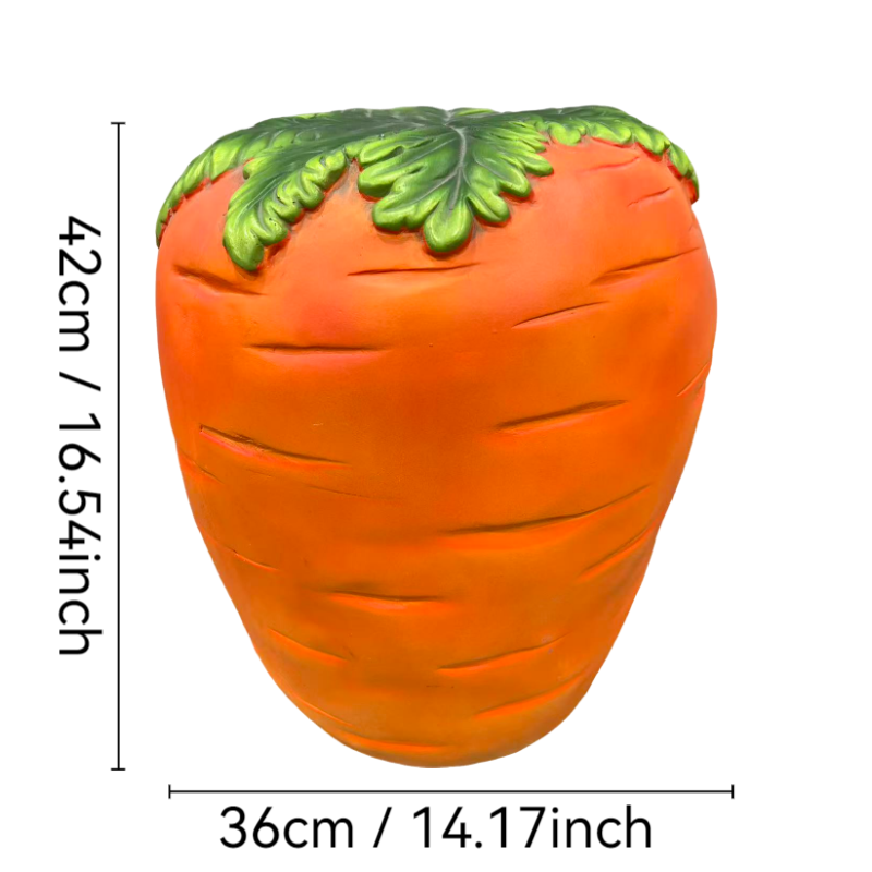 16" Oversized Carrot-Shaped Resin Stool