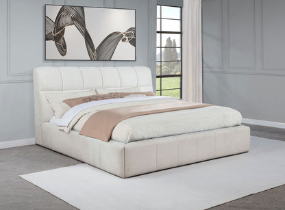 Nollet 48-inch Upholstered Eastern King Platform Bed Cream