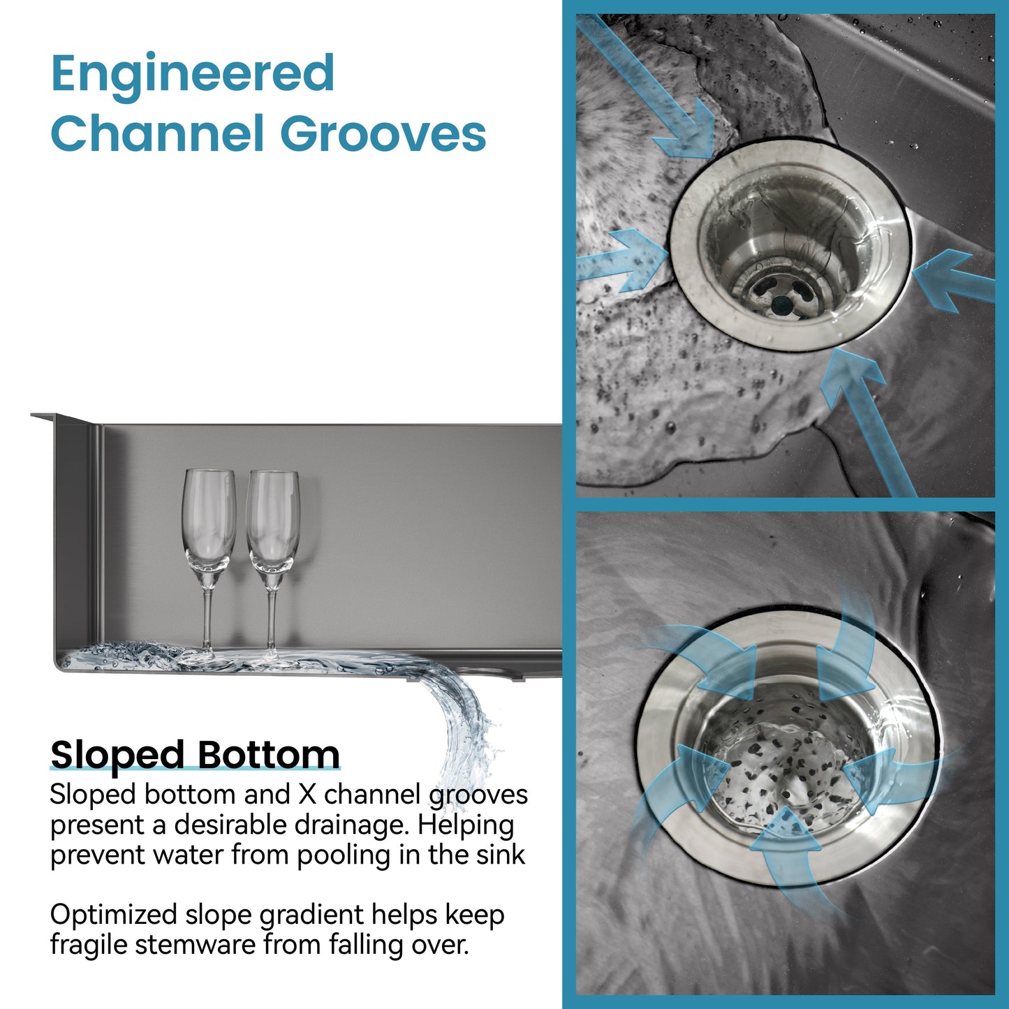 Stainless Steel Kitchen Sink, 23"x19" Single Bowl, Undermount Handmade Sink