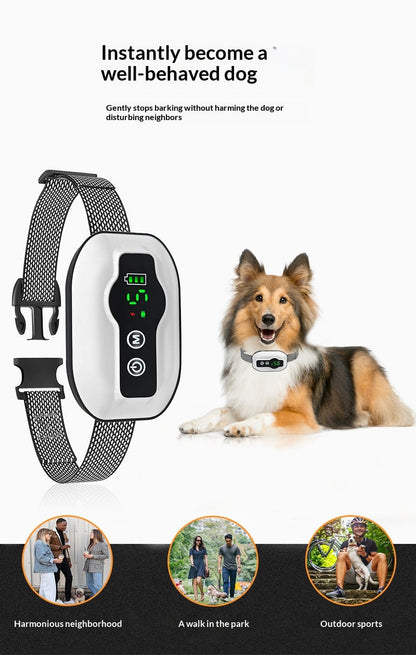 Smart Vibration Anti-Bark Dog Training Collar, IP67 Waterproof