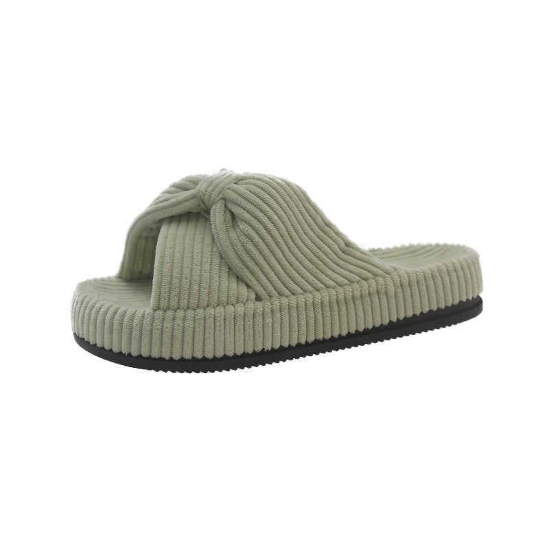 Womens Cross-strap Flat Slide Sandals