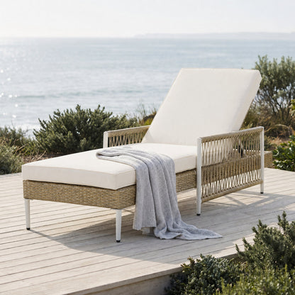 TOPMAX Outdoor All-Weather PE Rattan Chaise Lounge