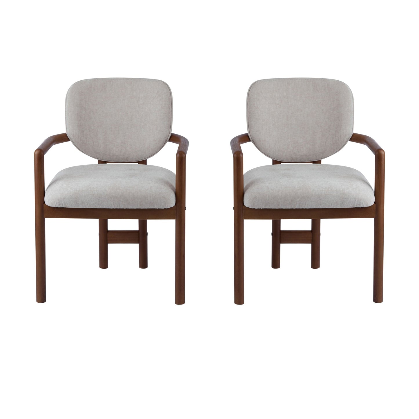 Upholstered Arm Dining Chairs (Set of 2)