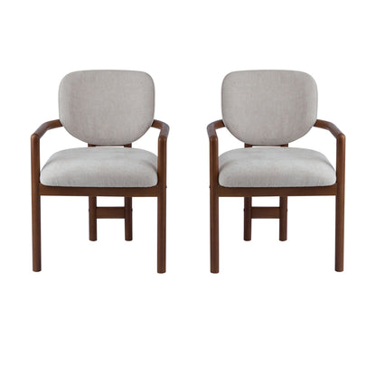 Upholstered Arm Dining Chairs (Set of 2)