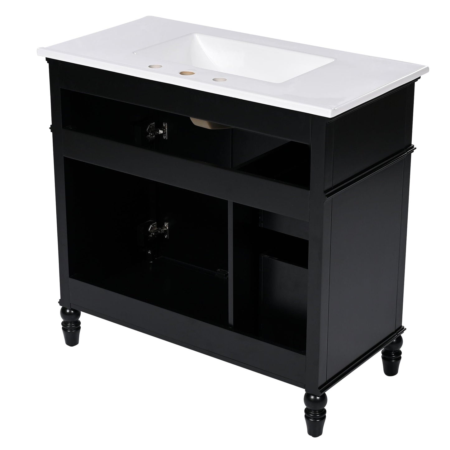 Bathroom Vanity With Sink, 2 Doors 2 Drawers, Freestanding Design