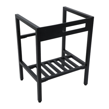 Console Sink With Legs, 24" X 18", Durable Porcela With Frame - White / Black