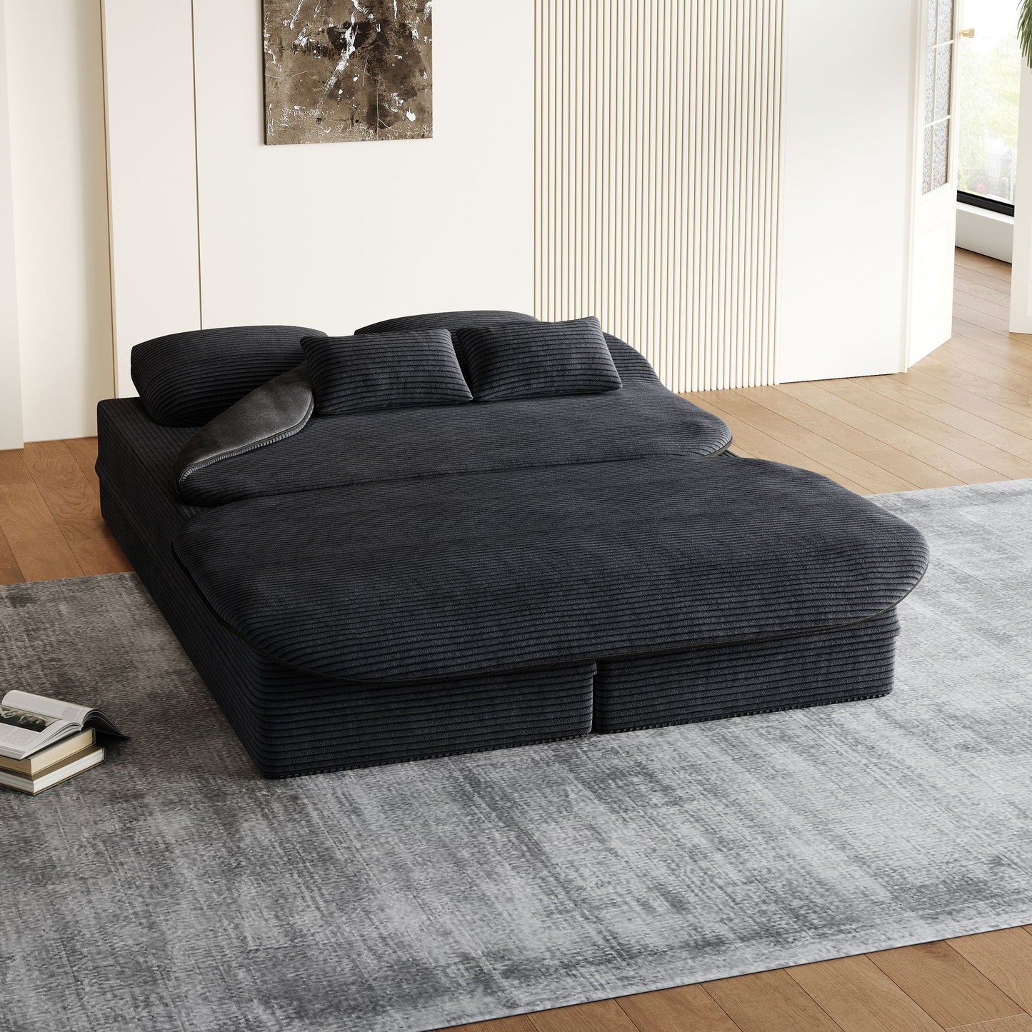 2 In 1 Foldable Sofa Bed With Multi Functional Blanket