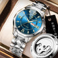 Mens Mechanical Skeleton Transparent-Back Watch