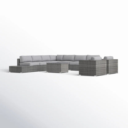 Wicker Sectional Seating Group With Cushions