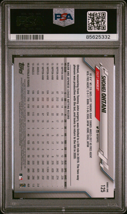 Graded 2020 Topps Complete Set Shohei Ohtani #125 Gold Stars Baseball Card PSA 9 Mint