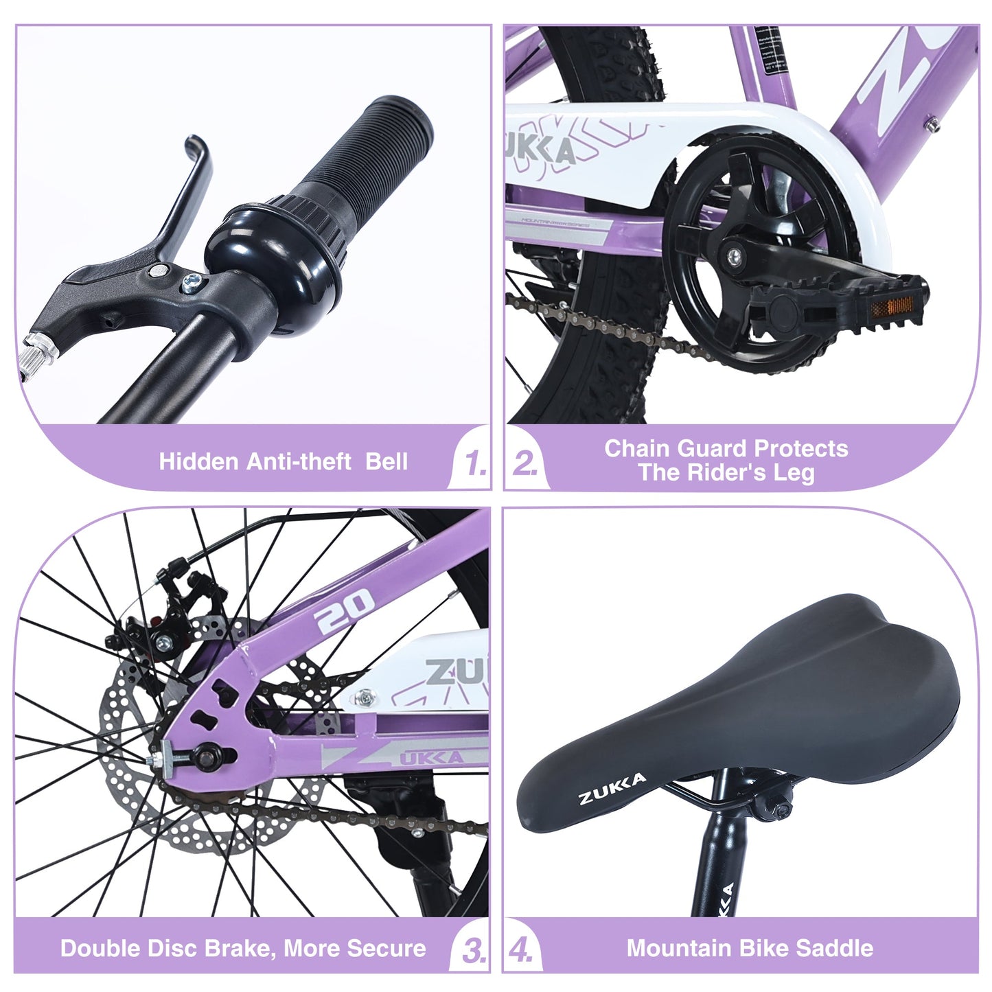 ZUKKA 20 Inch Mountain Bike for Boys and Girls (Ages 7-10)