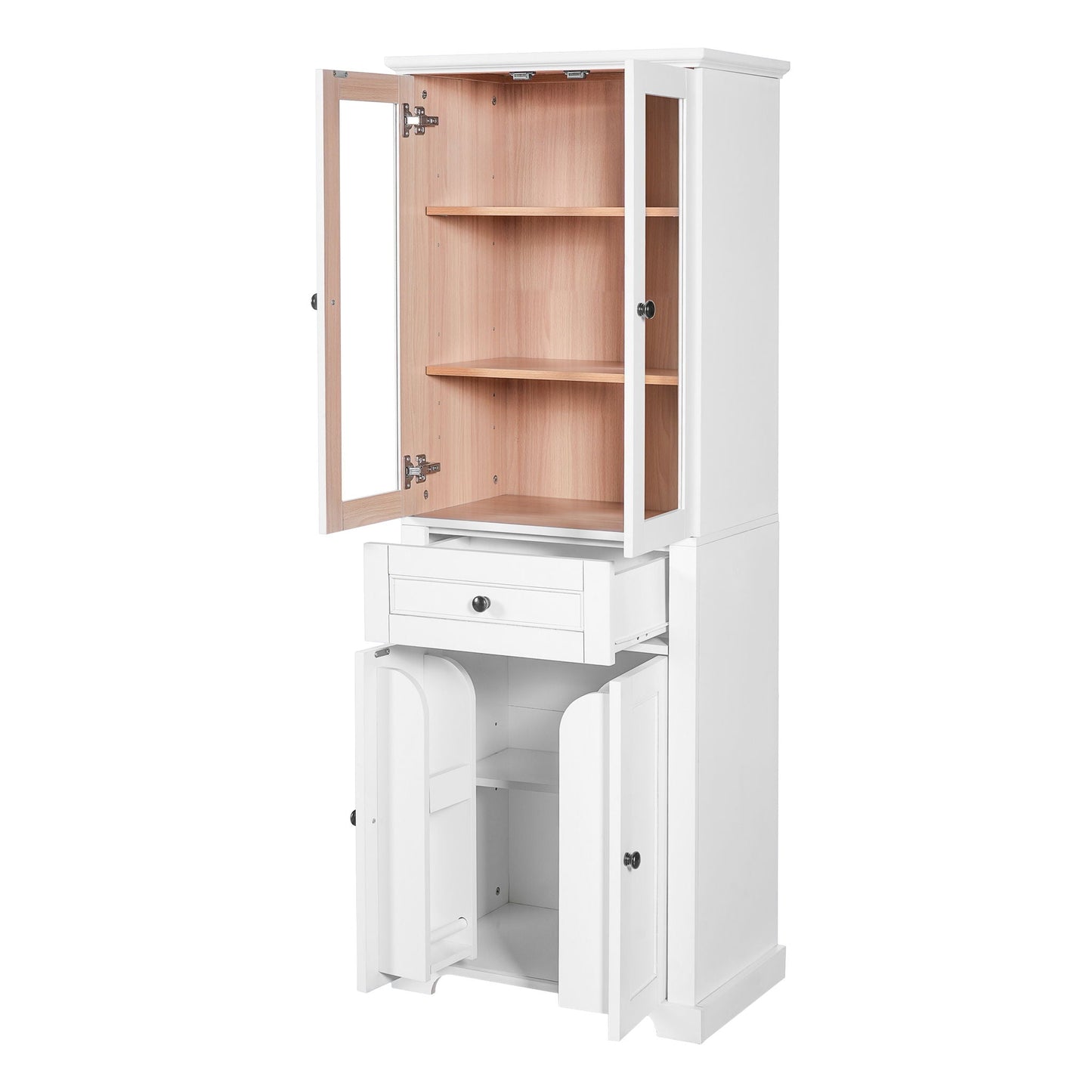Bathroom Storage Cabinet, Adjustable Shelves & Drawer, Freestanding Tower