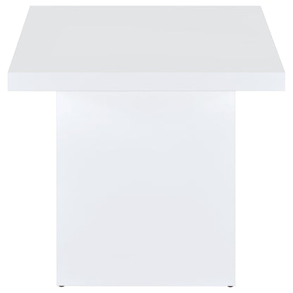 Devar 2-piece Square Coffee End Table Set White High Gloss