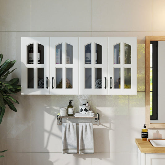 Wall Cabinet with Glass Door and Adjustable Shelves