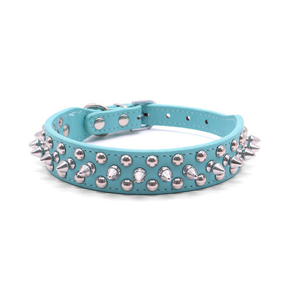 Small Spiked Black Dog Cat Collar For Small Medium Dogs Boy Male - Adjustable Studded Puppy Collars - Soft Padded Punk Leather Dog Collar For Chihuahua French Bulldog Pug