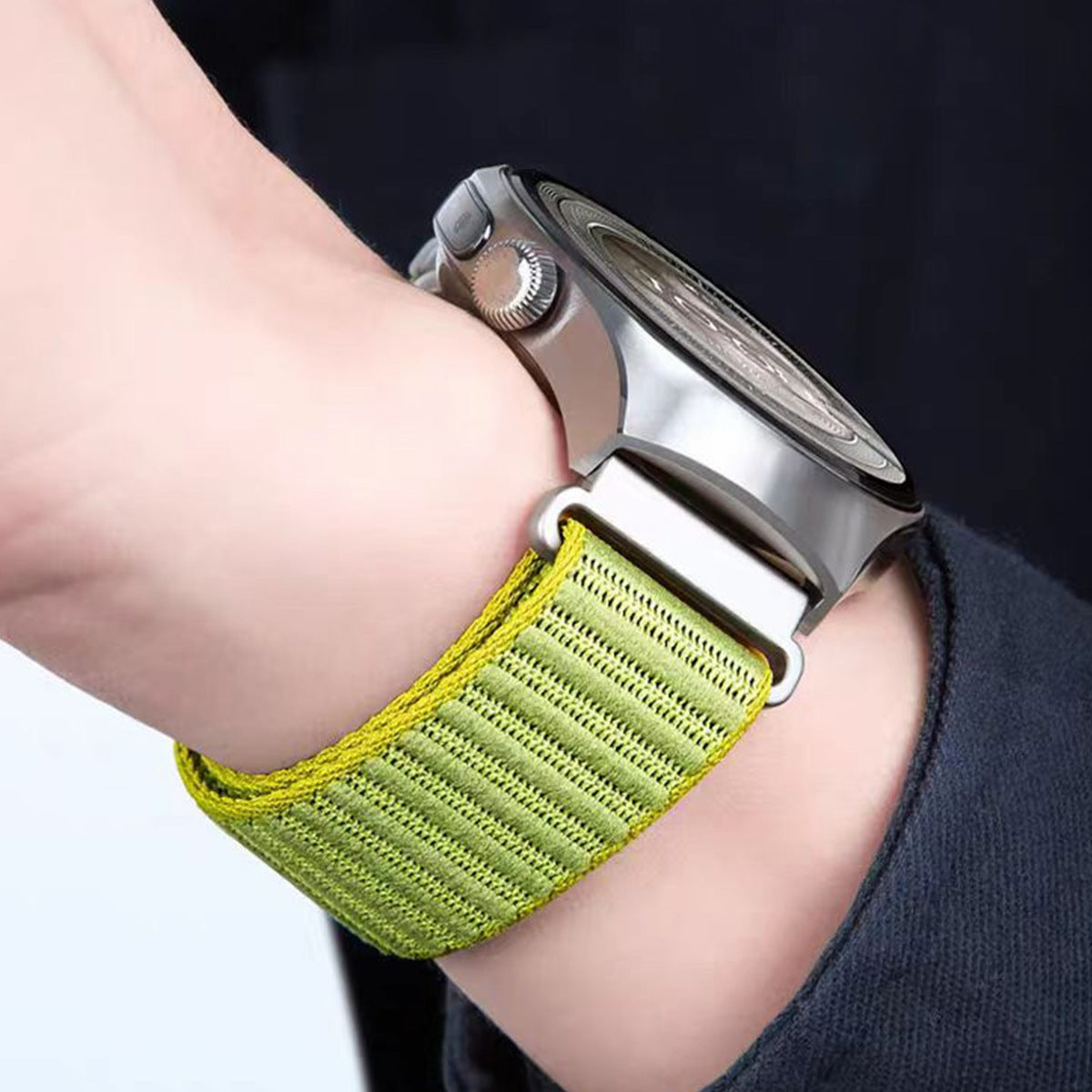 Nylon Braided Watch Strap With A Rugged Mountain-inspired Pattern