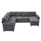Convertible U-Shaped Sectional Sofa Bed With USB Ports And Storage