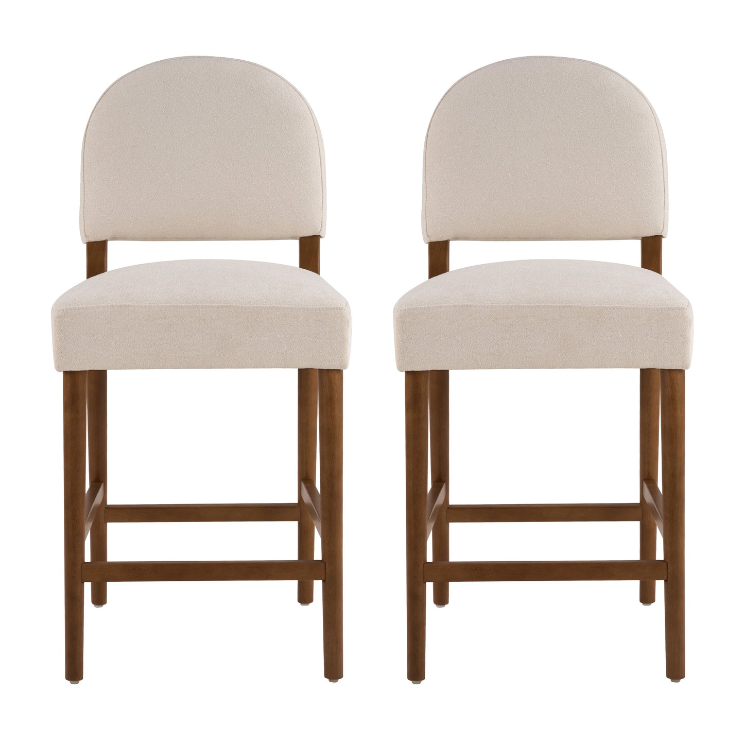 26'' Seat Height Fabric & Rubberwood Bar Stool