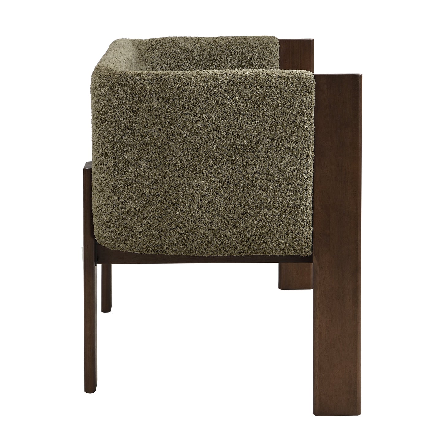 48.5" Upholstered Solid Loveseat (Walnut+Green)