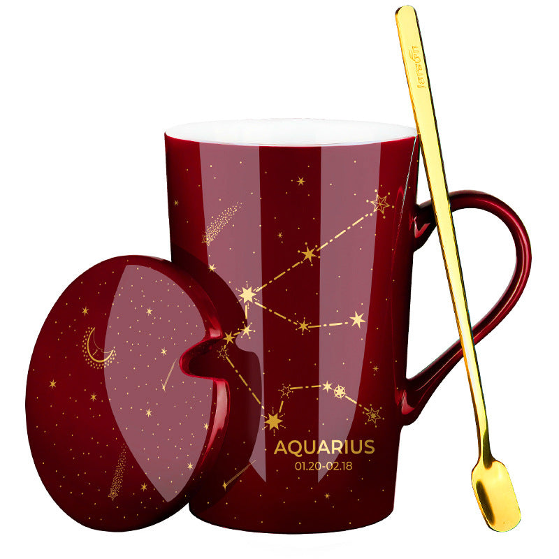 Gift Box With Lid Spoon Milk Coffee Cup
