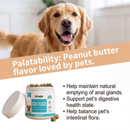 Kriath Dog Care Soft Chewable Tablets With Mild Ingredients To Protect The Dog's Buttocks And Supplement Nutrition