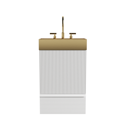 Gada 20" Striped Velvet Bathroom Vanity