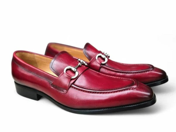 Carrucci Calfskin Loafer - Red
