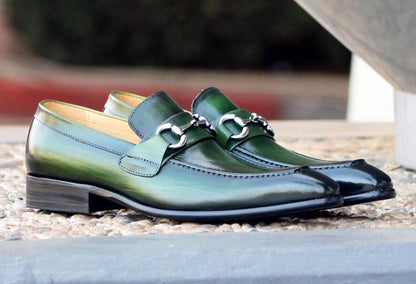 Carrucci Calfskin Loafer - Green