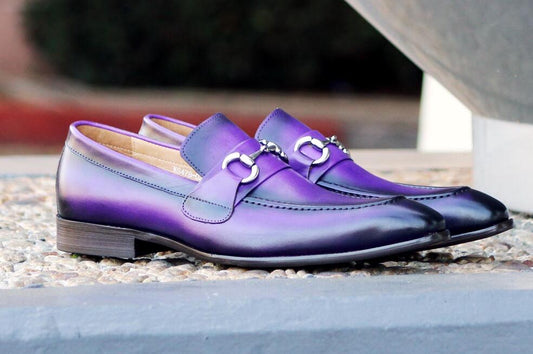 Carrucci Calfskin Loafer - Purple