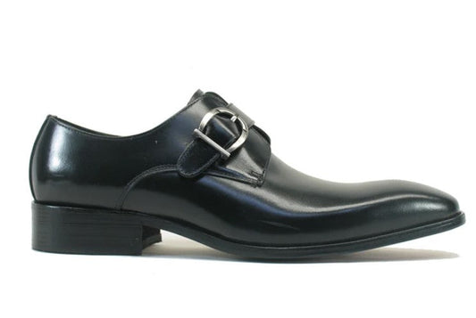 Carrucci Calfskin Monkstrap - Black