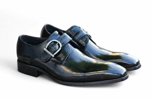 Carrucci Calfskin Monkstrap - Black