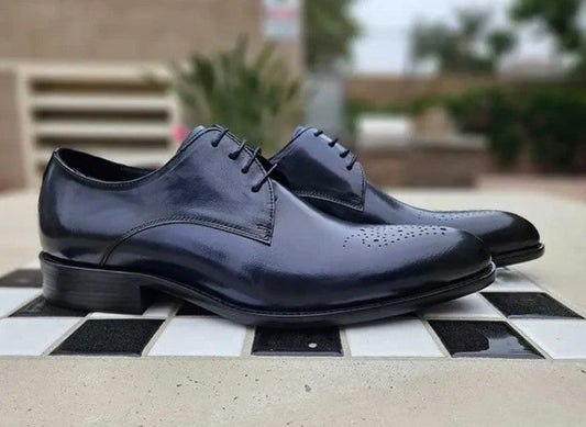 Ugo Vasare Burnished Calfskin Oxford - Black