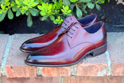 Ugo Vasare Burnished Calfskin Oxford - Burgundy