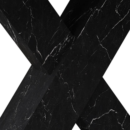 Modern Rectangle Dining Table With Stretchable TopAnd X Shape Legs