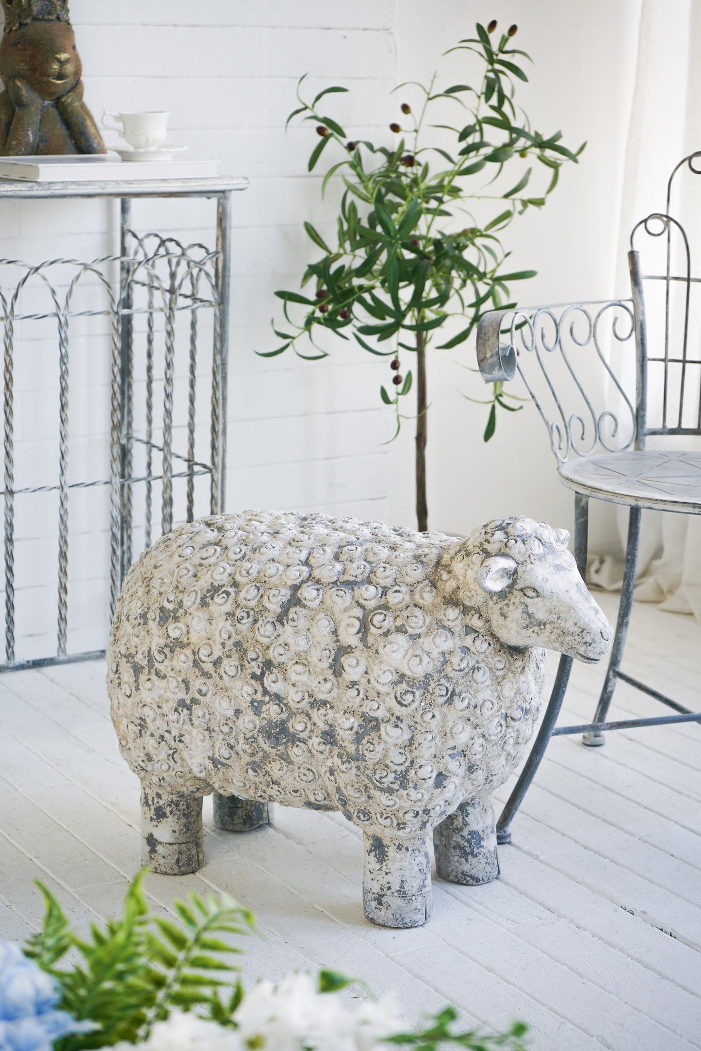 25.5x13x18" Magnesium Sheep Figurine with Weathered Finish