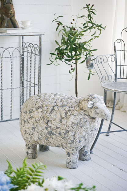 25.5x13x18" Magnesium Sheep Figurine with Weathered Finish