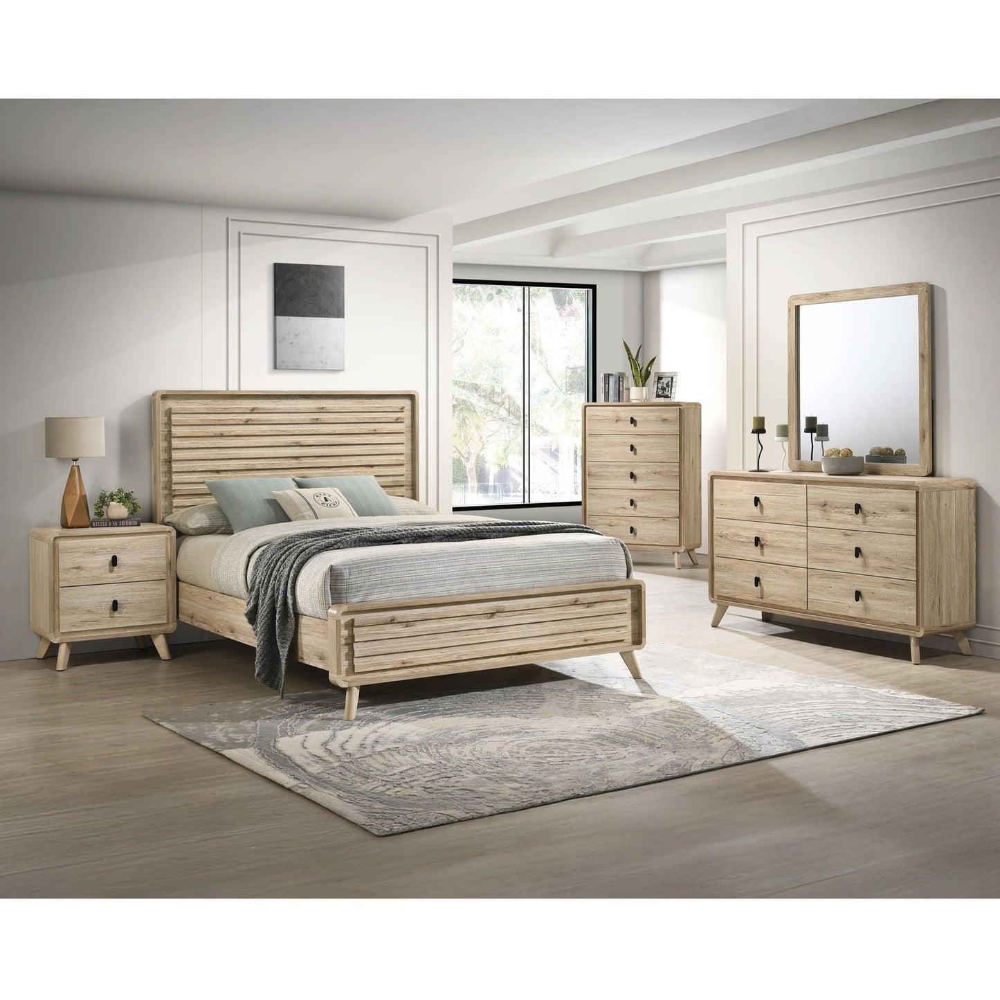 Dresser, 6 Drawers Storage - Beige