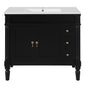 Bathroom Vanity With Ceramic Sink, 2 Doors 3 Drawers, Soft Close Design